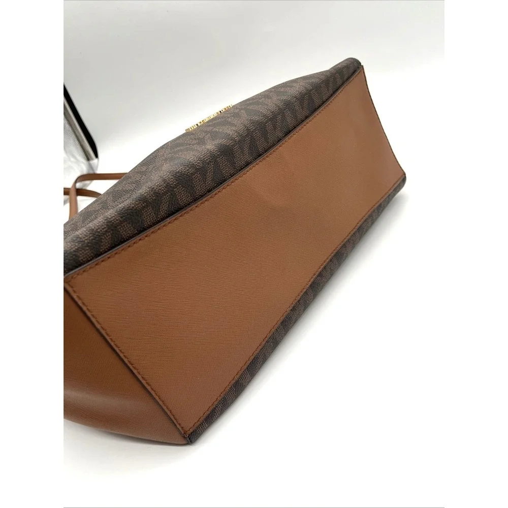 NWT Michael Kors Walsh MD MF Tote Brown Luggage MK Signature Shoulder Bag - Picture 5 of 12